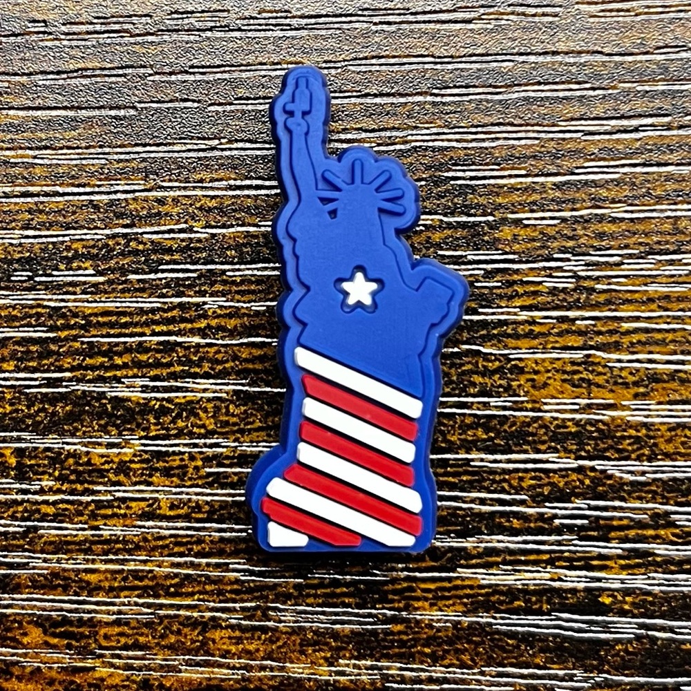 Red White and Blue Statue of Liberty Croc Charm